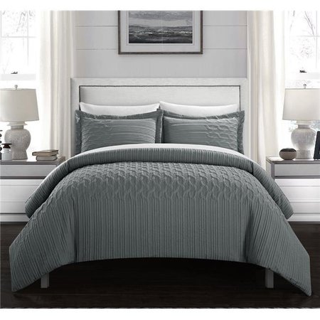 CHIC HOME Chic Home BCS22936-BIBTX-US 5 Piece Jazzmyn Comforter Set - Grey; Twin XL Size BCS22936-BIBTX-US